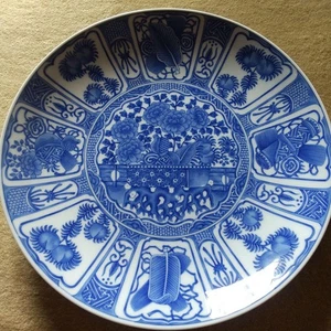 Japanese Old Imari-ware Large plate Arita Santoku kiln wooden box included - Picture 1 of 6
