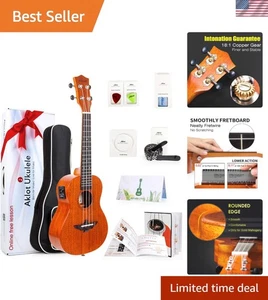 Profi 23 Zoll Mahagoni Ukulele mit EQ, Gigbag & komplettem Starterset - Bild 1 von 11