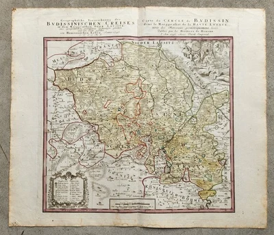 MAPA ANTIGUO 1746 ALEMANIA Bautzen en el este de Sajonia por HOMANN HEREDEROS  Foto 1 de 4