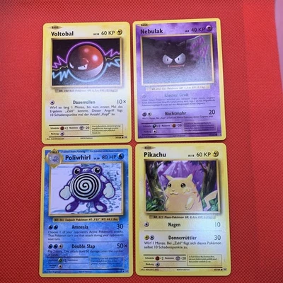 4x Pokemon XY Evolutions: Pikachu/ Voltobal/ Nebulak/ Poliwhirl (Quaputzi) DE EN - Bild 1 von 2