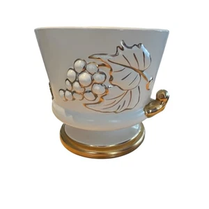 Hull Pottery Grape Planter Jardiniere Tokay Shafer 23K Gold Accents Vintage Chic - Picture 1 of 13