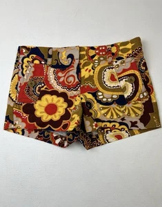 J Crew Shorts Womens Sz 0 City Fit Low Ris Bohemian Psychedelic 30” Waist Shorty - Picture 1 of 5
