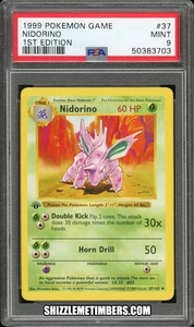 Nidorino 37/102 1st Edition Shadowless Base Set - PSA 9 - Picture 1 of 2