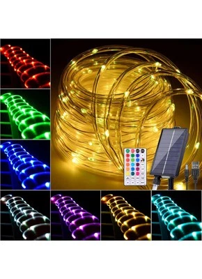 49FT Solar Rope Lights Outdoor Waterproof, 18 Colors Changing 150 LEDs Fairy ... - Image 1 of 4