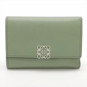 Loewe Anagram Small Vertical Wallet Leather Compact Wallet Green - Picture 1 of 8