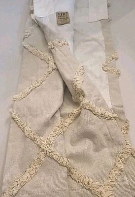 Juego de cortinas VHC de celosía deshilachada avena bronceada 36"x 24" granja campo  Foto 1 de 4