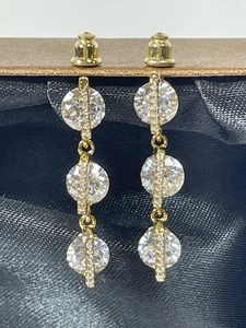 Ohrringe mit drei Steinen Ohrhänger & Ohrhänger 925 Sterling Silber weiß CZ - Bild 1 von 7