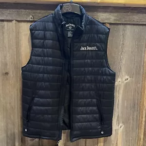 Jack Daniel's Old No.7 Brand Tennessee Whiskey Logo Puffer Vest - Black - Picture 1 of 5