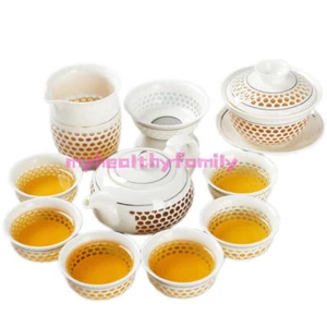 Kungfu Tea Set China Creative Tea Pot Gaiwan Porcelain Matching Tea Cup Pitcher - Picture 1 of 15