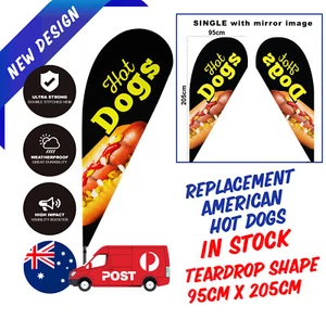 Hot Dogs Teardrop Flag / Replacement Banner / Hot Dogs Sign - Picture 1 of 2