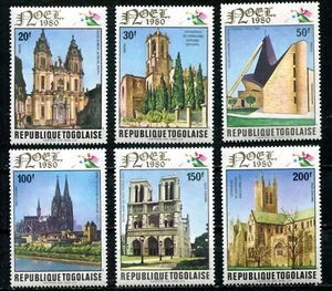 TOGO 1980, NATALE, CATTEDRALI DEL MONDO, Scott 1095-1097, C435-C437, nuovo di zecca - Foto 1 di 1