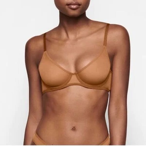 SKIMS Ultra Fine Mesh Underwire Scoop Bra in Bronze 44D NWT - Picture 1 of 10
