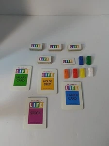 The Game of Life 25 Life Tiles 6 Cards 36 Cards Salary House Career Stock 1994 - Picture 1 of 3