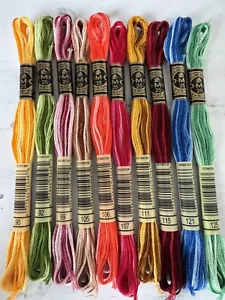 DMC Cotton Variegated Embroidery Floss Thread~Lot of 10 Skeins~Assorted Colors - Picture 1 of 4