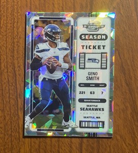 2022 Contenders Optic #51 Geno Smith Season Ticket Cracked Ice /22 Prizm SP