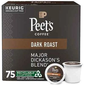 Peet's Coffee, Dark Roast Keurig K-Cup Pods - Major Dickason's Blend 75 Count - Picture 1 of 9