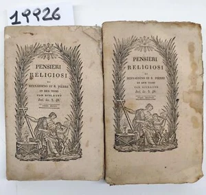Pensieri religiosi di Bernardino di S. Pierre 2 tomi con ritratto Visai 1826 - Foto 1 di 16