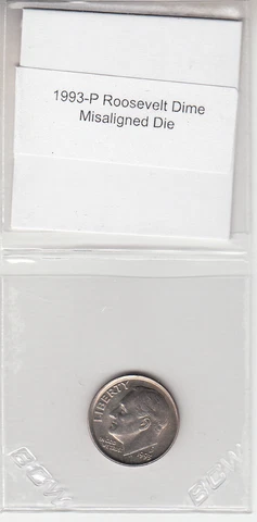 1993-P Roosevelt Dime Misaligned Die Off Center Obverse Error Variety Cover