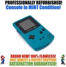 *NEW GLASS SCREEN* Nintendo Game Boy Color GBC Teal System MINT NEW