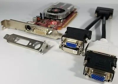 Barco AMD ATI FireMV MXRT 2150 DMS-59 DVI VGA Adapters Video Graphics Card Win 7 - Image 1 of 4