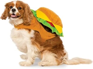 Cheeseburger Hamburger Food Funny Fancy Dress Up Halloween Pet Dog Cat Costume - Picture 1 of 10