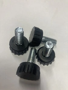 Set of 4, Adjustable Hard Rubber Leveling Feet 3/8-16 X 1” Stud NEW! A-13 - Picture 1 of 2