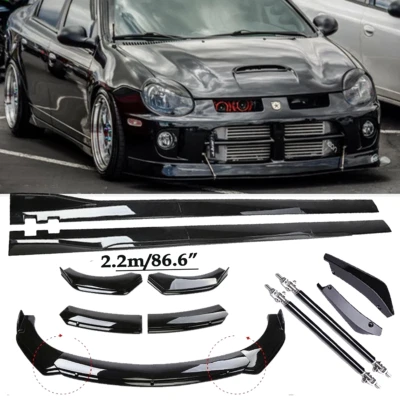 For Dodge Neon SRT4 Front Bumper Spoiler Body Kit / Side Skirt/Strut Glossy Foto 1 de 4