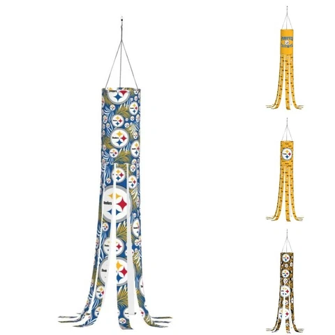 Pittsburgh Steelers Outdoor Garden Windsock Decor Porch Deck Wind Sock 6*40in Cover