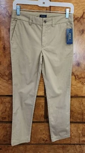 BOYS RALPH LAUREN POLO BOATING KHAKI TAN FLAT FRONT PANTS ~ 14 - Picture 1 of 5