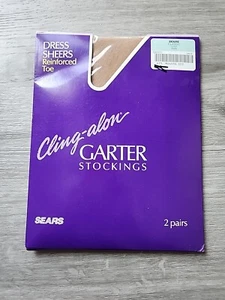 Cling-alon Strumpfhalter Strümpfe Sears 2 Paar klassische Größe nude Farbe neu aus altem Lagerbestand Strumpfwaren - Bild 1 von 4