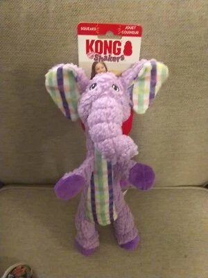 KONG Shakers Luvs Purple/Plaid 17" Elephant Dog Toy - Image 1 of 4