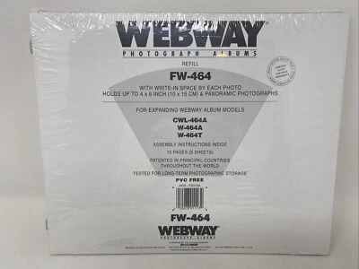 Webway Prestige Photo Album Picture Pocket 5 Refill Page FW-464 4x6 or Panoramic - Image 1 of 4