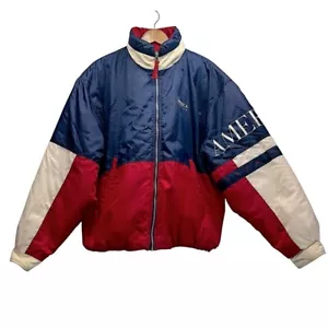 Perry Ellis America Vintage Y2K Iconic Red White & Blue Logo Jacket Size Large - Picture 1 of 16