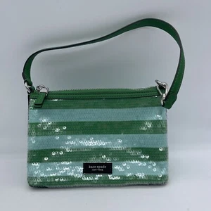 Kate Spade Lulu Seaside Stripe Sequin East West Pochette KC230 Zip Top Wristlet - Picture 1 of 13