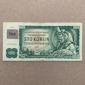 Socialist Czechoslovakia BANKNOTE - 100 Korun Crowns 1961 Charles Bridge Prague - Picture 1 of 4