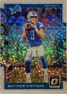 Donruss Optic Matthew Stafford Detroit Lions 2017 refractor White Sparkle Prizm - Imagen 1 de 2