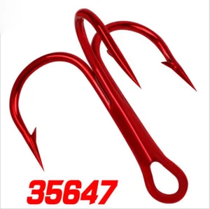 Lot 100pcs Red Carp Barbed Fishing Hook Sharpened Treble Hooks Fish Hook - Picture 1 of 10