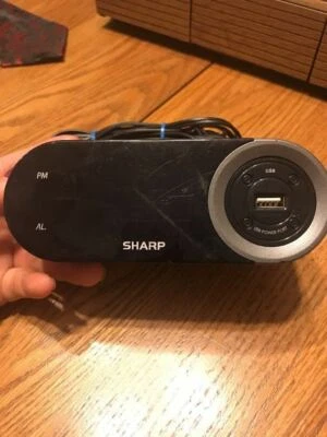 Sharp 1" Digital Alarm Clock Red LED Display with USB Charger port - Image 1 of 4