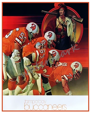 Vintage NFL Tampa Bay Buccaneers Color Poster Print 16 X 20 REPRINT Photo Pic Cover