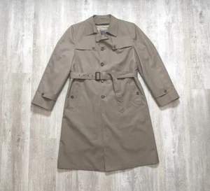 EUC Vintage Christian Dior Monsieur Wool Lining Belted Trench Coat Camel Tan 42L - Picture 1 of 10