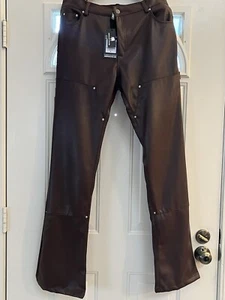 American Stitch Mens Faux Leather Carpenter Style Pants-Size 36-NWT-Poly Blend - Picture 1 of 17