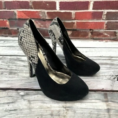 KK Kardashian Kollection Faux Suede Snake Print 5" Stiletto Heels size 6M - Image 1 of 4