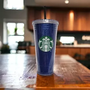 Neu mit Etikett 2018 Starbucks Meerjungfrau Logo TUMBLER Venti blau funkelnder Glitzer 20 Unzen - Bild 1 von 9