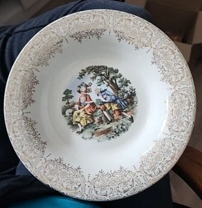 Tazón de sopa vintage con borde de oro 22K Sebring Pottery China Chantilly MC4 - Imagen 1 de 6