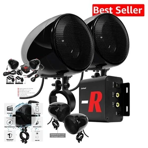Waterproof 4" Bluetooth Motorcycle Speakers with 100W Amplifier - Superior Sound - Foto 1 di 11