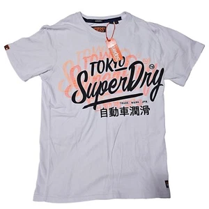 Superdry Oversize Fit Tee Herren T-Shirt Weiß L Neu Mit Etikett - Bild 1 von 5