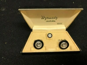 Vintage Swank "Dynasty Initial" Cufflinks & Tie Tack, "H" Initial, New Old Stock - Picture 1 of 4