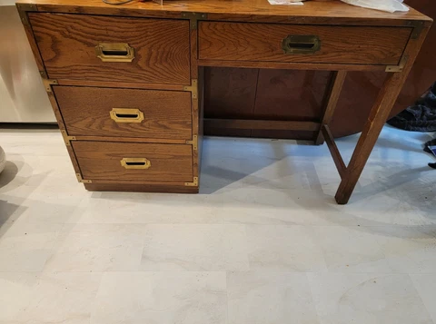 Vintage Bernhardt campaign desk Cover