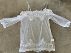Sexy See Through White Lace Top-Off Shoulder,-Perfect For Beach/Festival/Summer/