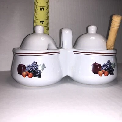 Servidor de condimentos Houston Harvest azúcar y crema o doble mermelada #1812FY05 Foto 1 de 4